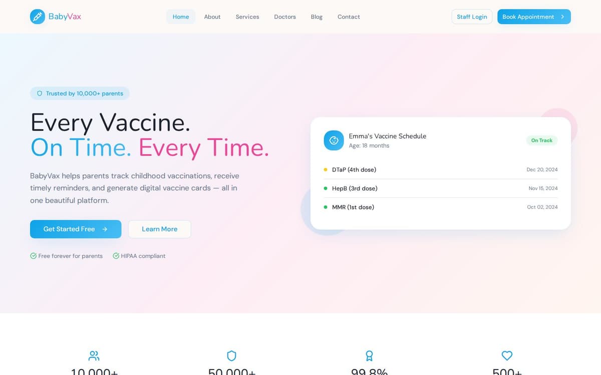 BabyVax pediatric vaccine tracker