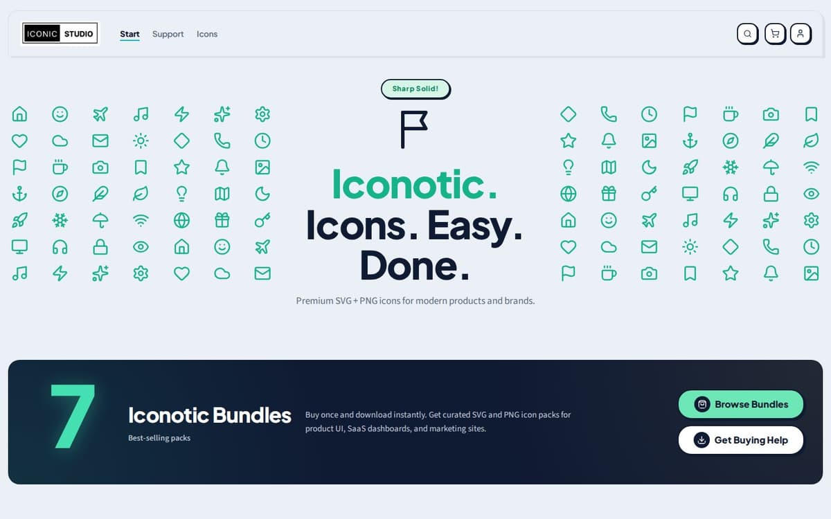 Iconotic icon bundle store