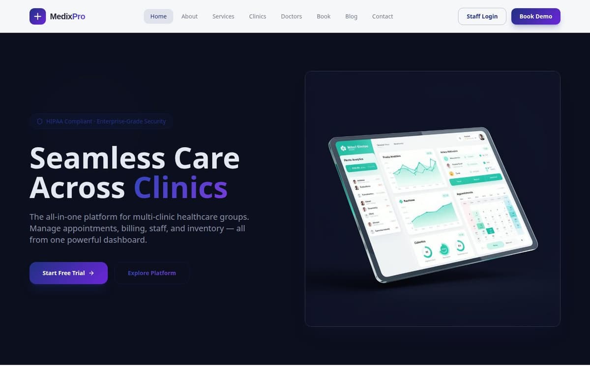 MedixPro multi-clinic platform