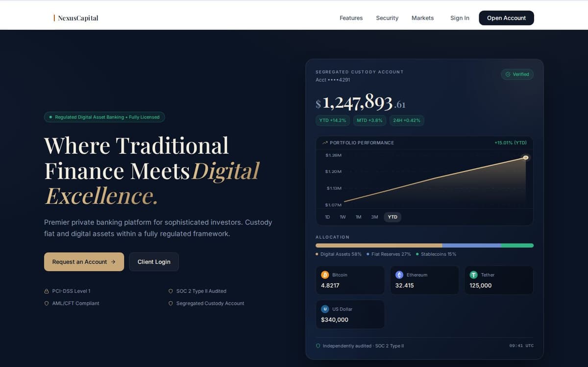 Nexus Capital private crypto banking