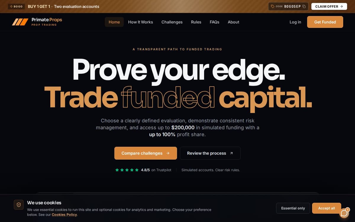 Primate Props funded trading hero