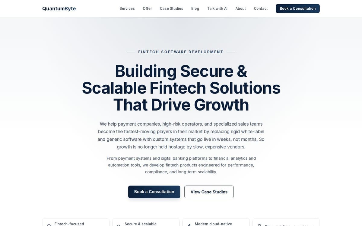QuantumByte fintech software development