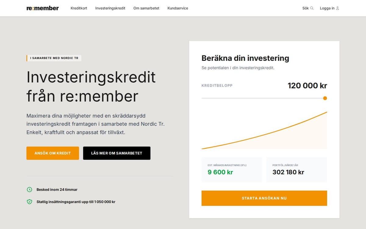 re:member investment credit landing