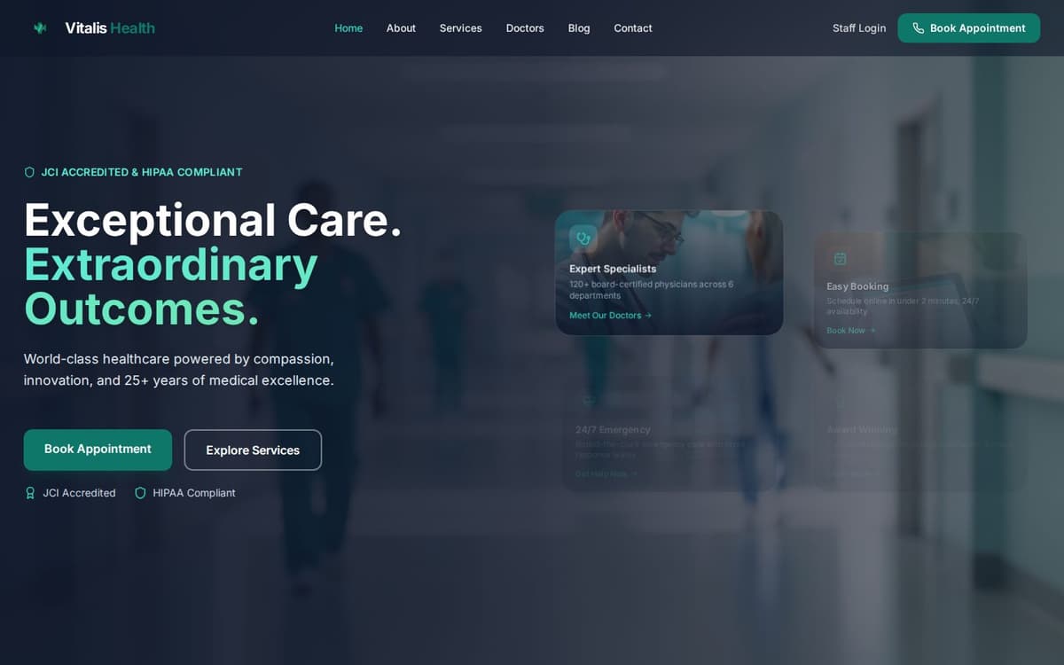 Vitalis Health care platform hero